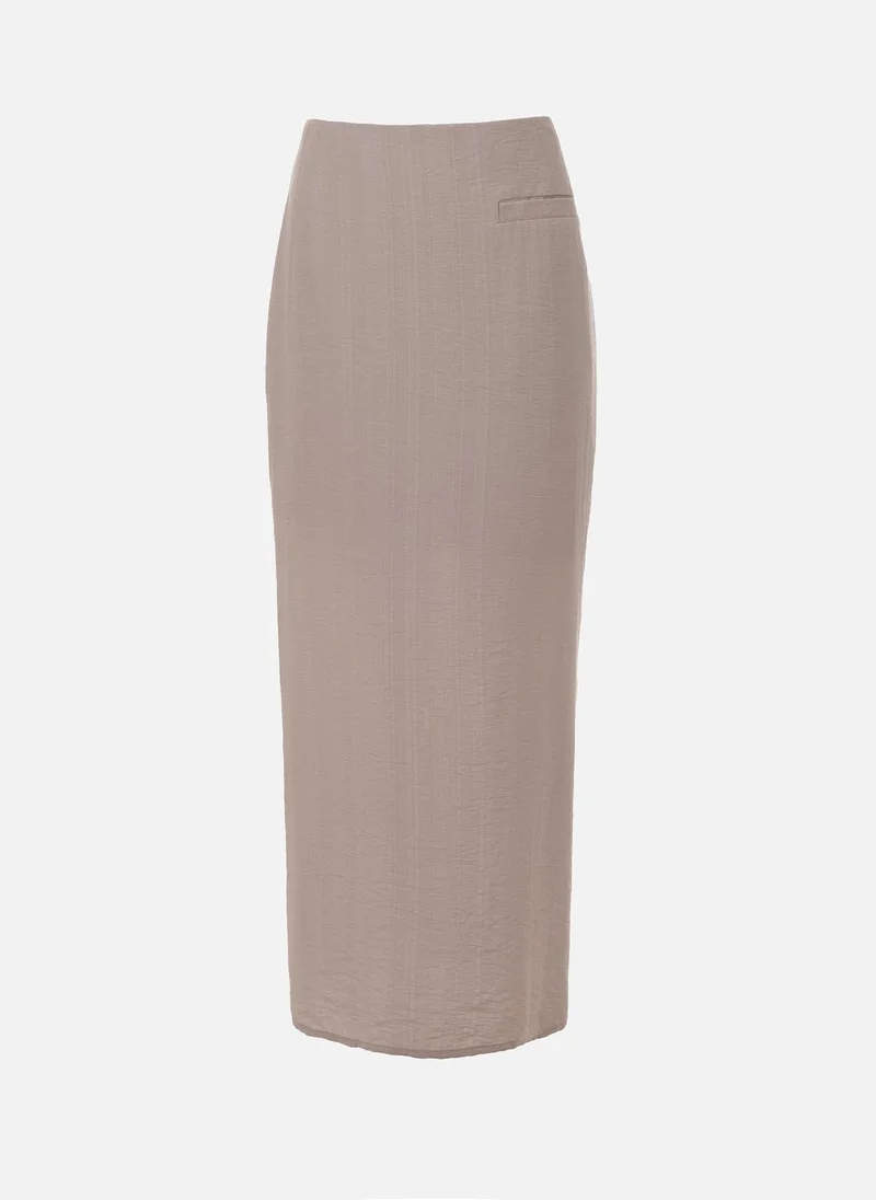 Lichi Straight maxi skirt with decorative side pocket