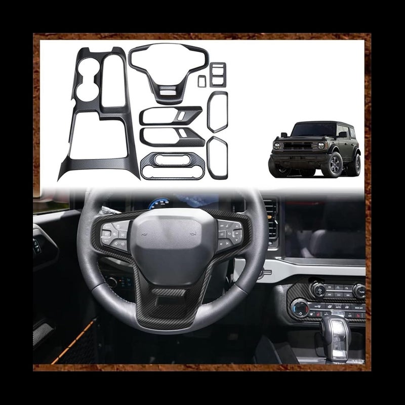 Wivplex Carbon Fiber Gear Shift Panel Trim for Ford Bronco 2021-2022 - Image 2