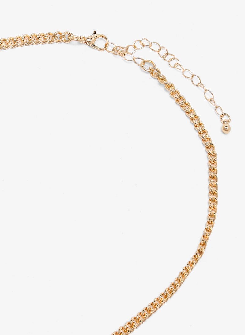 ELLA Gold Detail Necklace With Charms - Image 4