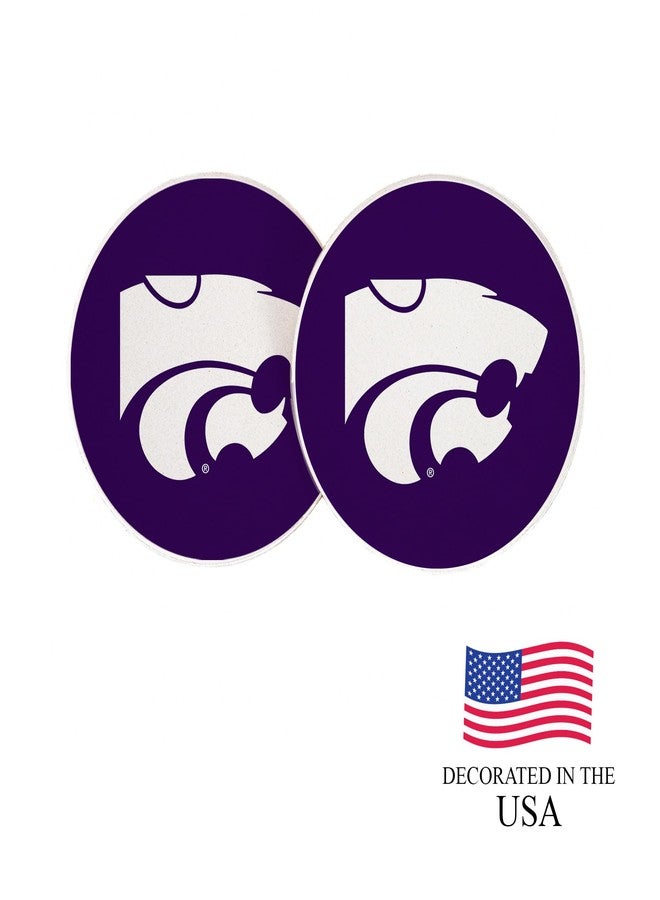 Desert Cactus Kansas State University Car Accessories KSU Wildcats Absorbent Sandstone Cup Coasters Licensed Product Set of 2 (Design A) - Image 5