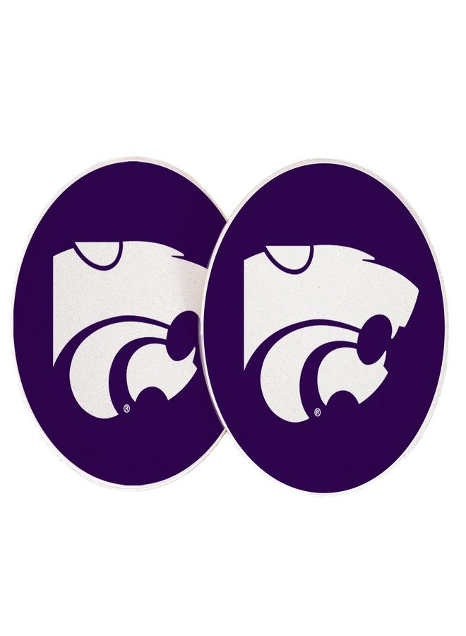Desert Cactus Kansas State University Car Accessories KSU Wildcats Absorbent Sandstone Cup Coasters Licensed Product Set of 2 (Design A) - Image 2