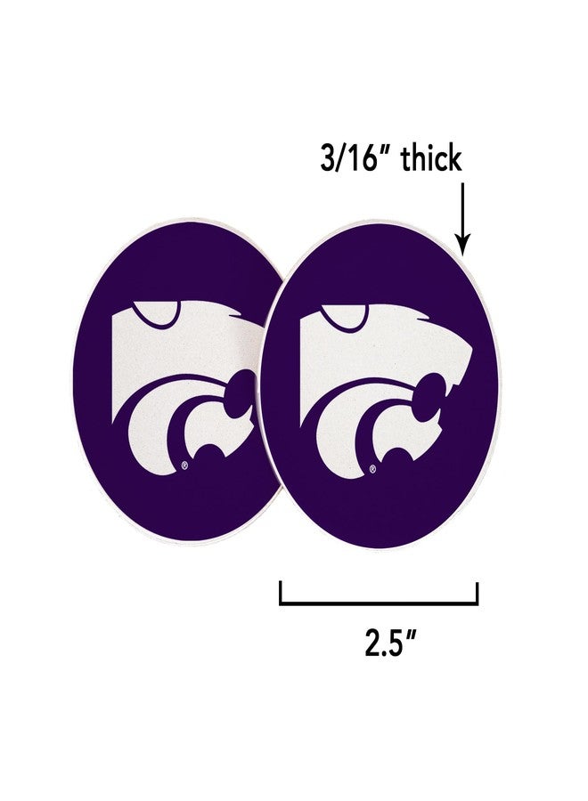 Desert Cactus Kansas State University Car Accessories KSU Wildcats Absorbent Sandstone Cup Coasters Licensed Product Set of 2 (Design A) - Image 3