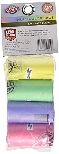 Spotty LeakProof Easy Tear Off Refill Rolls Disposable Pet Dog Poop Bags to Go for Waste Pickup Multicolor 120 ct 8 x 15 - Image 3