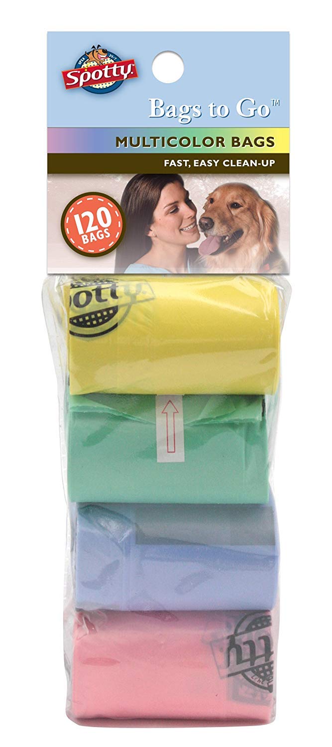 Spotty LeakProof Easy Tear Off Refill Rolls Disposable Pet Dog Poop Bags to Go for Waste Pickup Multicolor 120 ct 8 x 15 - Image 2