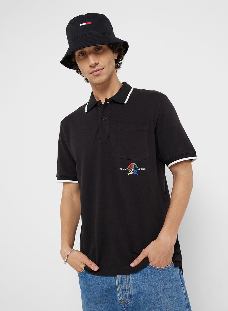 TOMMY JEANS Regular Fit Crest Short Sleeve Polo  - Image 1