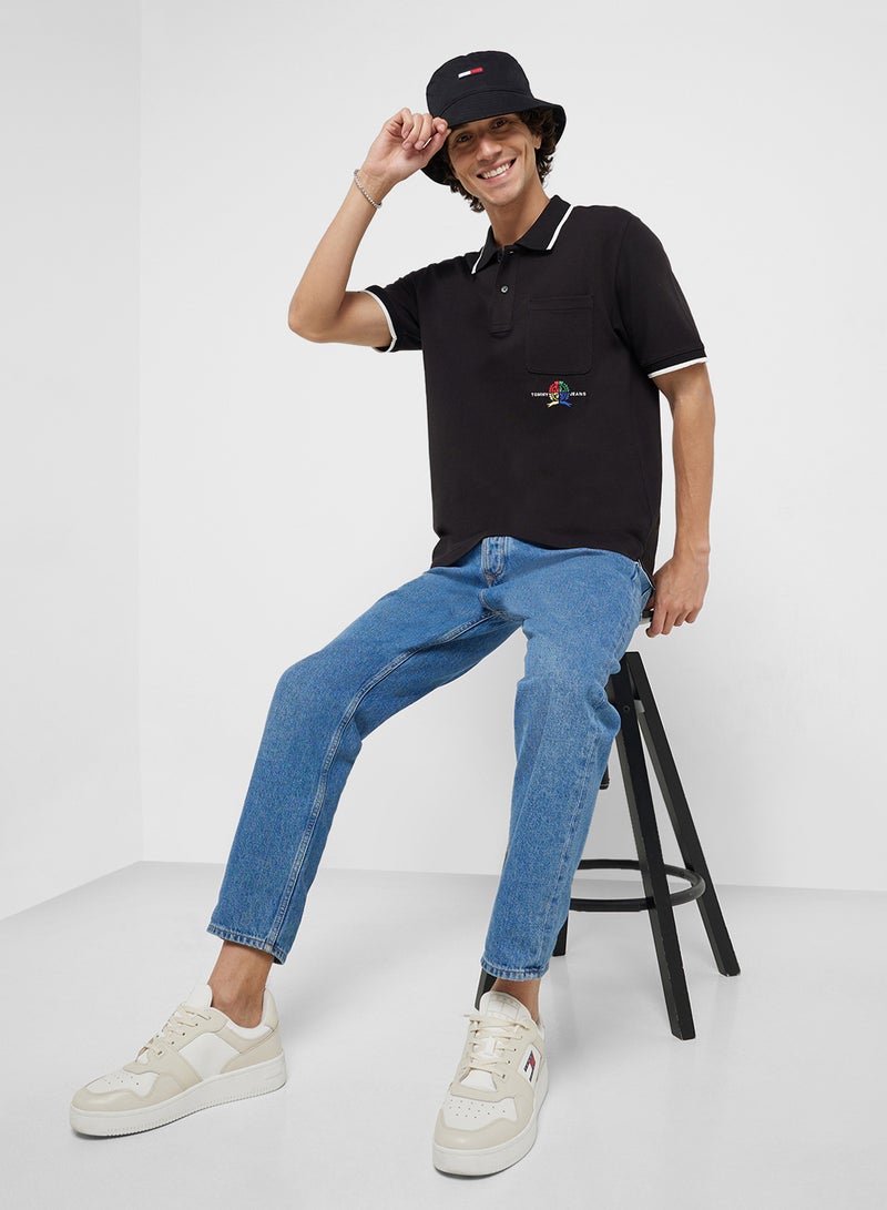 TOMMY JEANS Regular Fit Crest Short Sleeve Polo  - Image 4