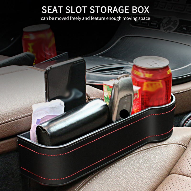 Car Seat Gap Filler Premium PU Leather Console with Cup Holder - Multifunctional Car Seat Organizer for Interior Essentials Right Side - Image 3