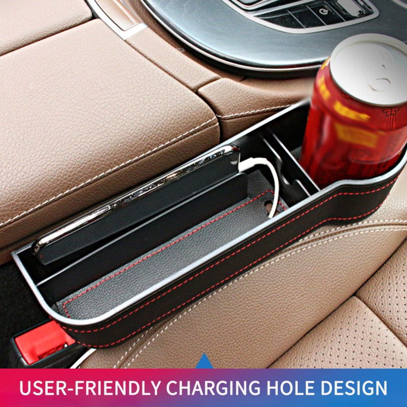 Car Seat Gap Filler Premium PU Leather Console with Cup Holder - Multifunctional Car Seat Organizer for Interior Essentials Right Side - Image 5