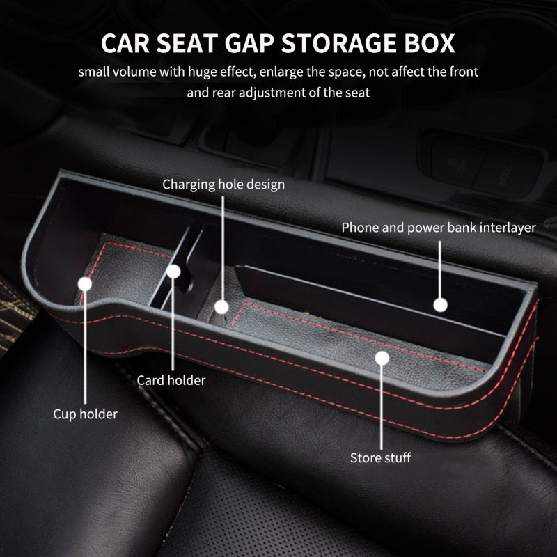 Car Seat Gap Filler Premium PU Leather Console with Cup Holder - Multifunctional Car Seat Organizer for Interior Essentials Right Side - Image 4