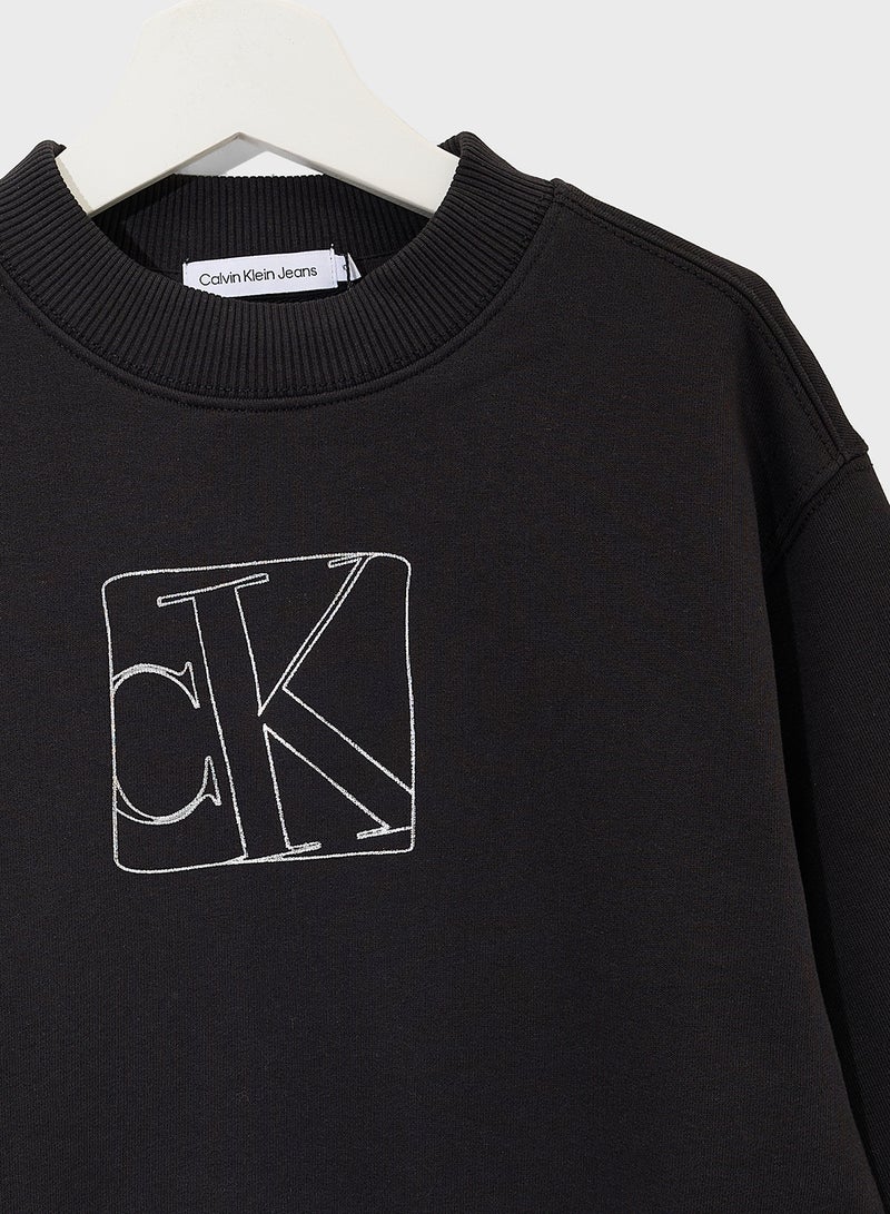 Calvin Klein Jeans Youth Logo Sweatshirt  - Image 3