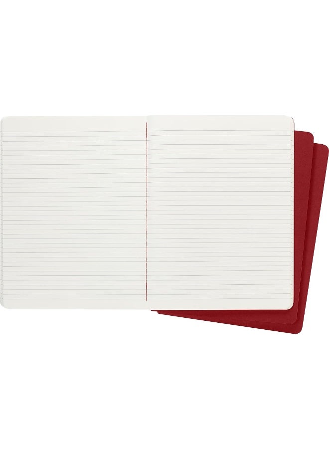 Moleskine Ruled Cahier Xl - Red Cover (3 Set) - Image 3
