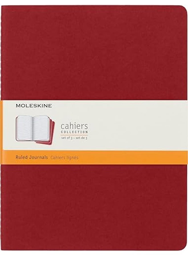 Moleskine Ruled Cahier Xl - Red Cover (3 Set) - Image 1