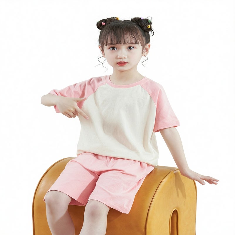 Girls Cartoon Print Short Sleeve Pajama Set Summer Two-Piece Sleepwear - Image 5