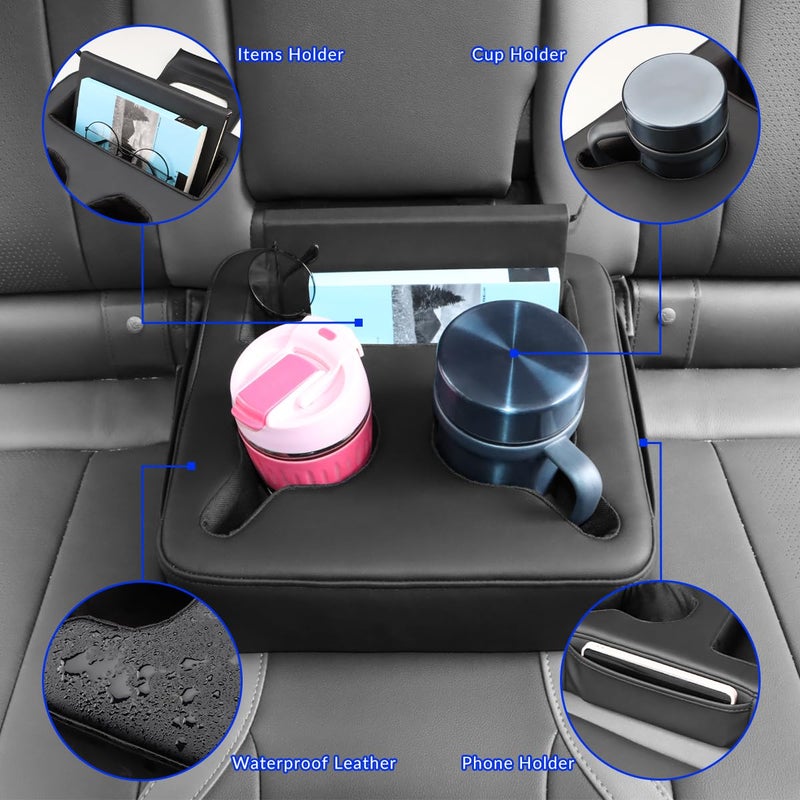 MARCHFA Cup Holders for Car SUV Backseat Cup Holders Rear Seat Drinks Holder Car Backseat Organizer Storage Backseat Accessories for Car Couch Boat Cup Holder Tray (Black) - Image 3