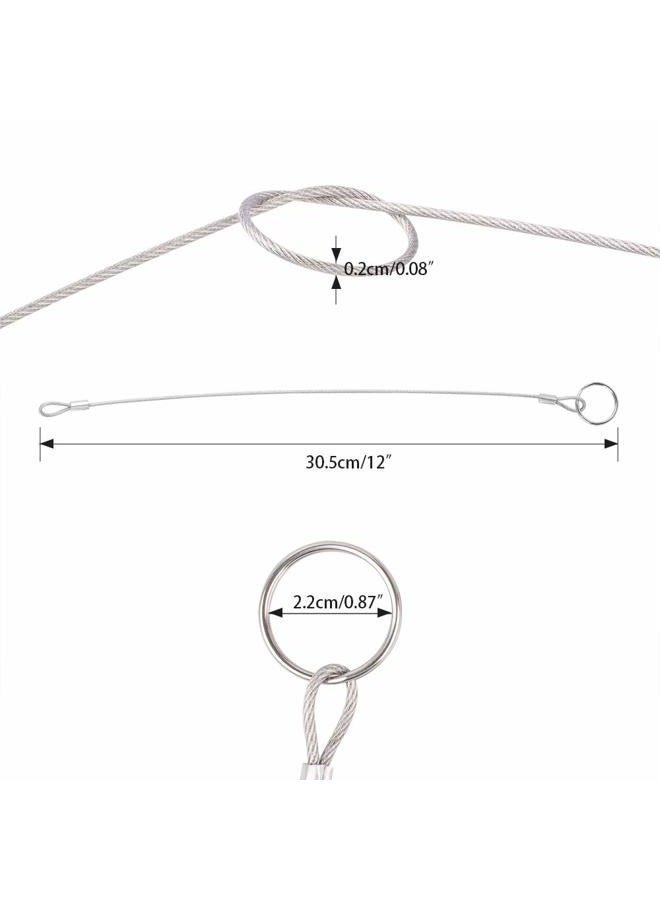 YuCool 12 Pcs Lanyard Safety Rope, 2mm 316 Stainless Steel Rope with 4 Pcs Hoist Buckle for Preventing Loss and Hanging Modern Lights - Image 2