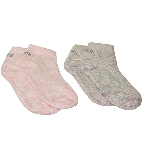 Cloudz *Cloudz - (2 Pairs!) Dreamy Pink Soft Plush Natural Aloe Vera Spa Socks - (Assorted Solid & Patterned) - Image 4