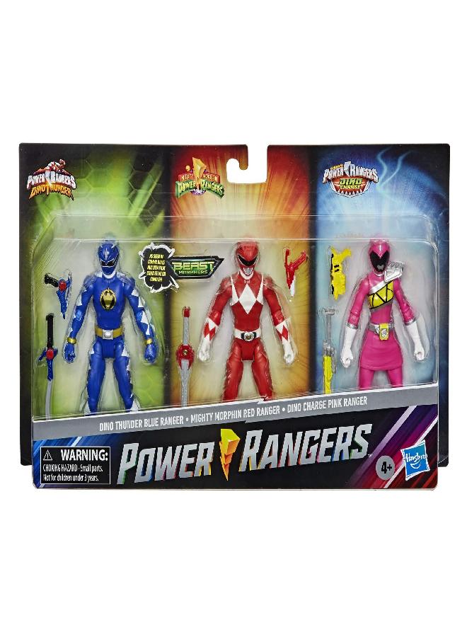 POWER RANGERS Power Rangers Beast Morphers Special Episode 3-Pack Action Figure Toys Dino Thunder Blue Ranger, Mighty Morphin Red Ranger, Dino Charge Pink Ranger (Amazon Exclusive)  - Image 5