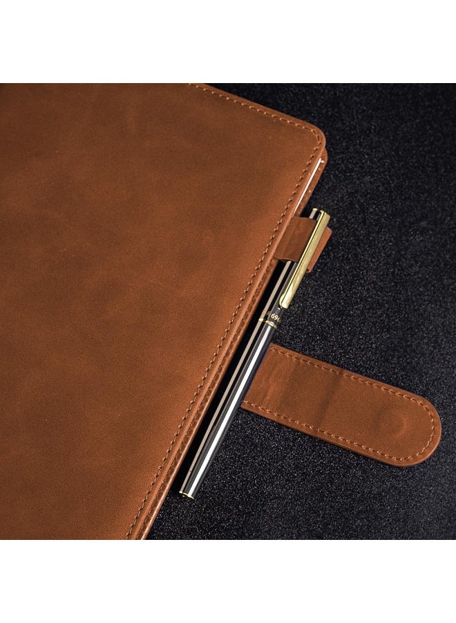 Premify A5 Pu Ruled Notebook, 100 Sheets Journal Hardcover Executive Diary With Premium Thick Paper, With Magnetic Buckle For Office School Home Business Writing & Note (Brown) - Image 3
