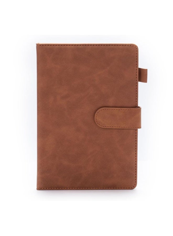 Premify A5 Pu Ruled Notebook, 100 Sheets Journal Hardcover Executive Diary With Premium Thick Paper, With Magnetic Buckle For Office School Home Business Writing & Note (Brown) - Image 5