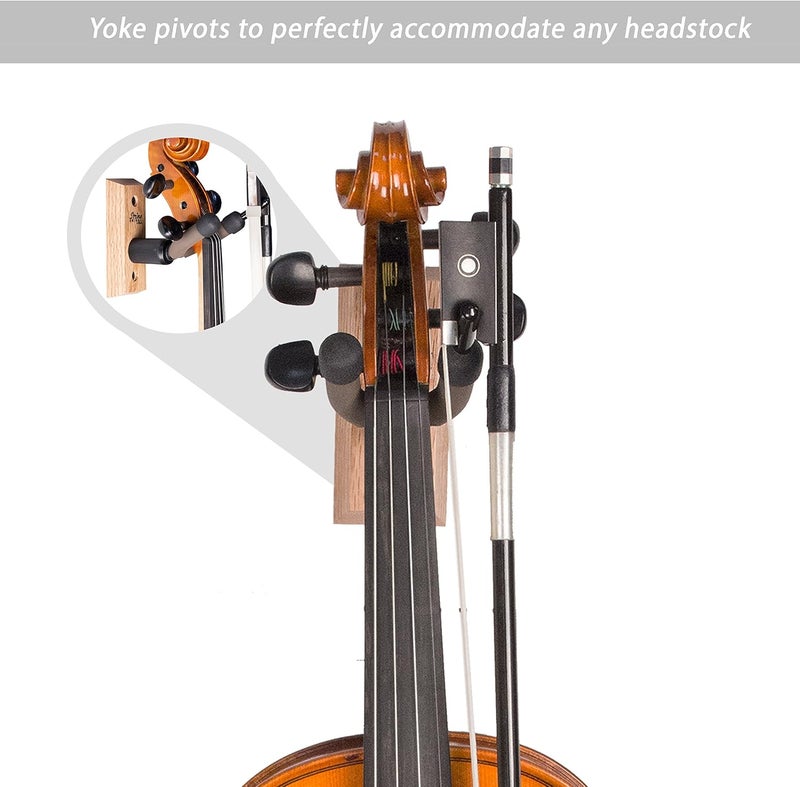 String Swing CC01V-O Hardwood Wall Mount Violin Hanger - Oak - Image 2
