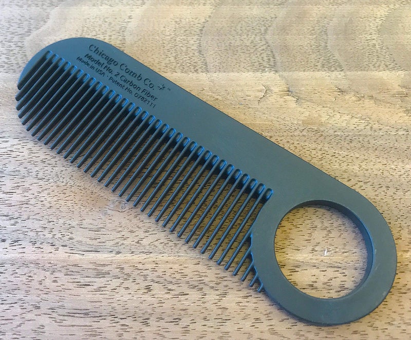 Chicago Comb Model 2 Carbon Fiber, Made in USA, Anti-static, 4 inches (10 cm) long, Fine-tooth, Pocket & Travel comb, for Thinner Hair, Beard & Mustache comb - Image 5