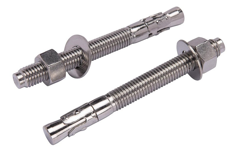 Bolt Dropper 1/2" X 5-1/2" Wedge Anchor (5pc), 18-8 Stainless Steel Corrosion Resistant Commercial Grade Washers and Nuts Included Choose Size - Image 1