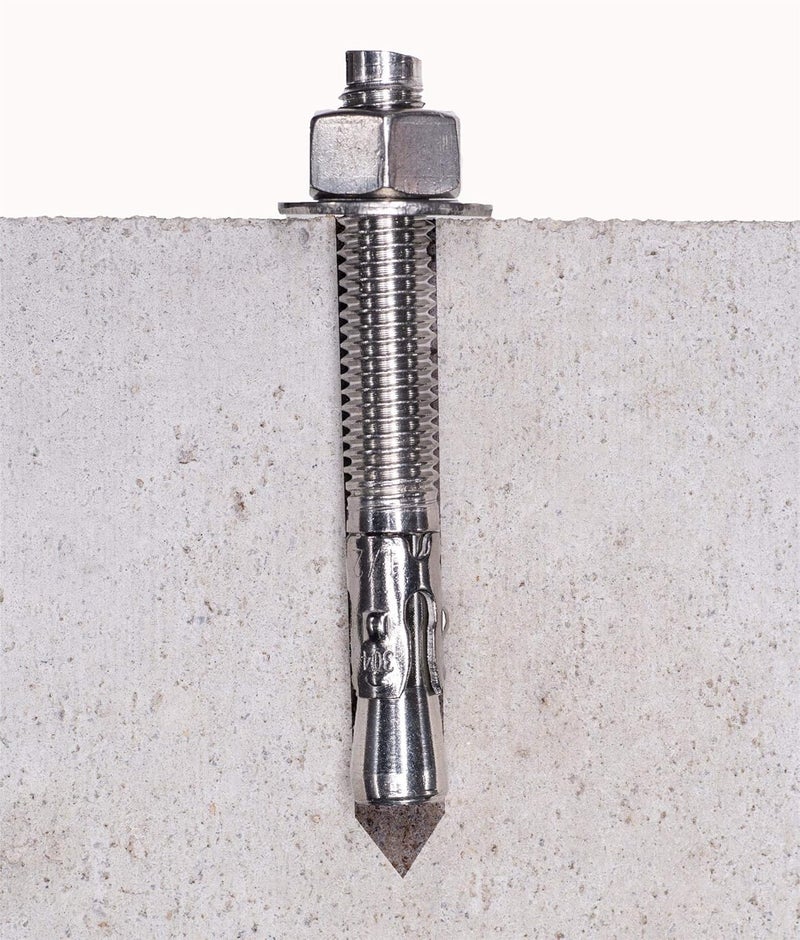 Bolt Dropper 1/2" X 5-1/2" Wedge Anchor (5pc), 18-8 Stainless Steel Corrosion Resistant Commercial Grade Washers and Nuts Included Choose Size - Image 3