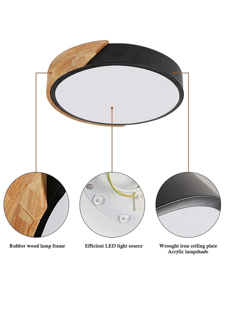 Goeco Modern Wood Ceiling Light Round  - Image 4
