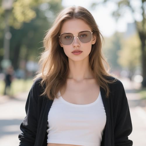 Cyxus Photochromic Blue Light Glasses for Men Women Computer Glasses UV Protection Glasses 8261 Rose Gold White Lens - Image 3