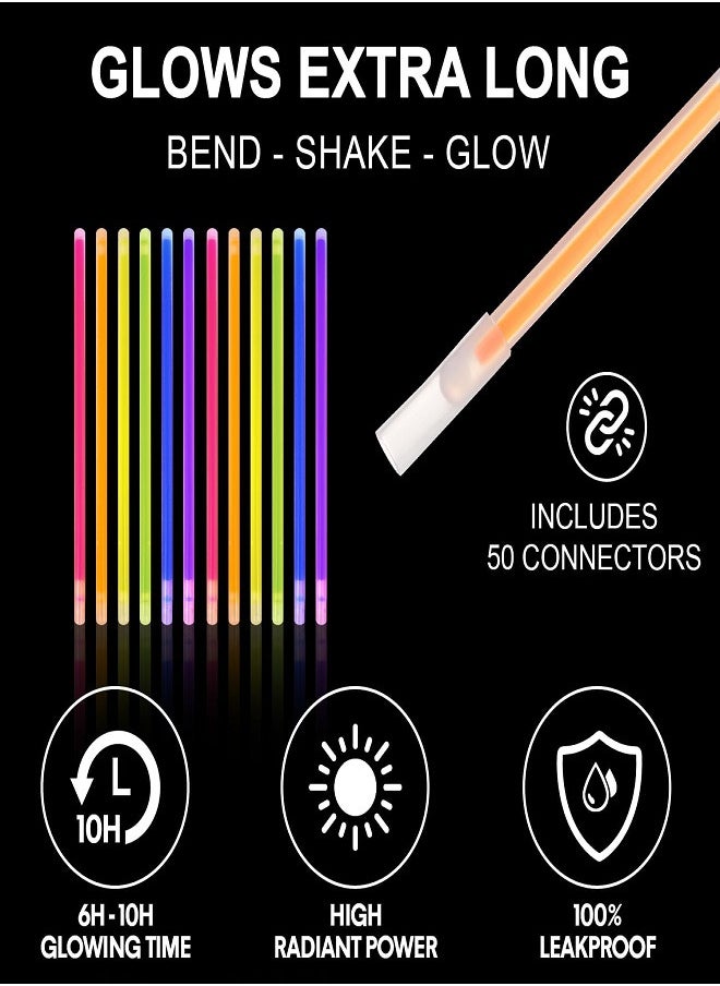 Generic Set of 50 Glow Sticks for Parties - Neon Light - Glow Sticks for Weddings - Luminous Toys for Party Decoration and Festiva 