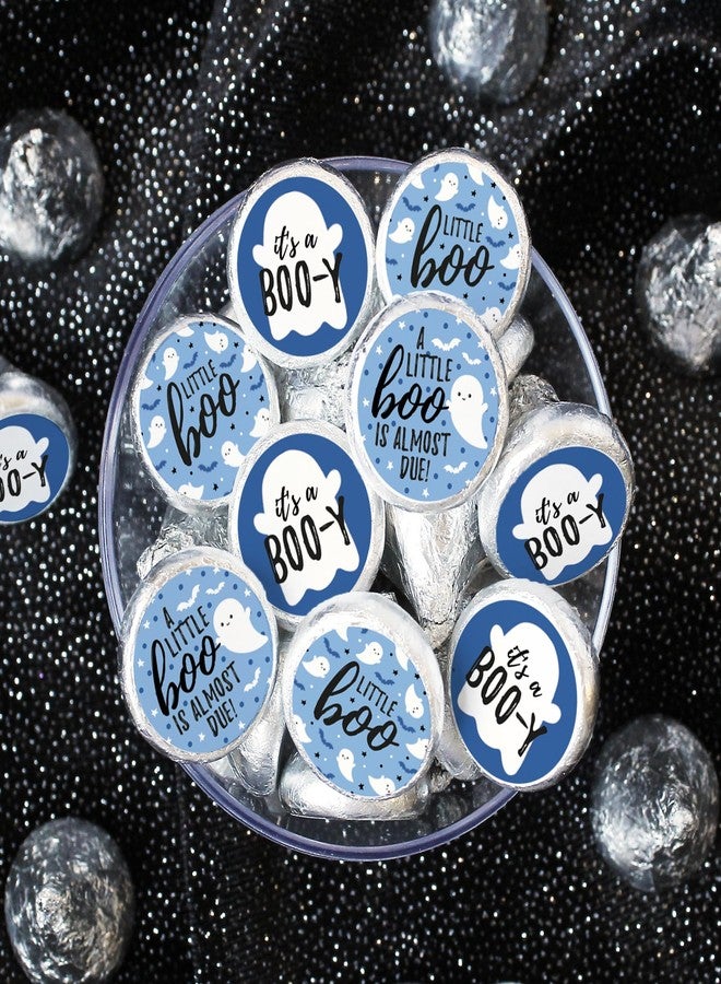 دسكتيكتفز ملصقات حلوى على شكل شوكولاتة "قبلات صغيرة زرقاء" لحفل استقبال مولود ذكر - هالوين - ١٨٠ قطعة - Image 5