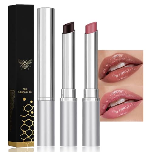 Baorder 2PCS Honey Lipstick Tinted Lip Balm,Black and Pink Lipstick,Hydrating Natural Glossy Sheer Black Lip Balm,Moisturizing Makeup Lip Care for Repairing Dry Lips - Image 1