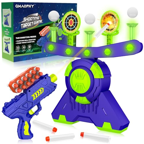 GMAOPHY Shooting Games Toy Gift for Age 5 6 7 8 9 10 Years Old Kids Glow in The Dark Boy Gift Floating Ball Targets with Foam Dart Toy Blaster 10 Balls 5 Targets - Image 1