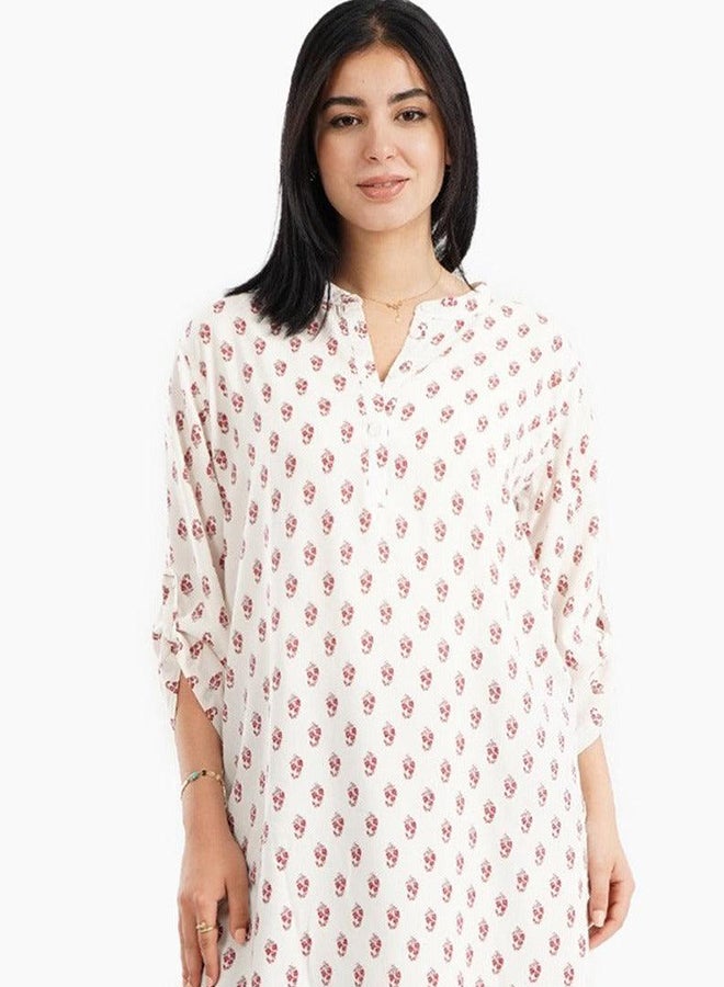 Carina printed-nightgown-with-round-hem 