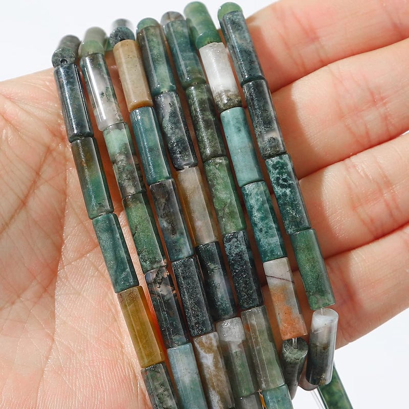 BEADIA Natural Indian Agate Tube Beads 13x4mm 30pcs Cylinder Loose Semi Gemstone Beads for Jewelry Making Design - Image 2