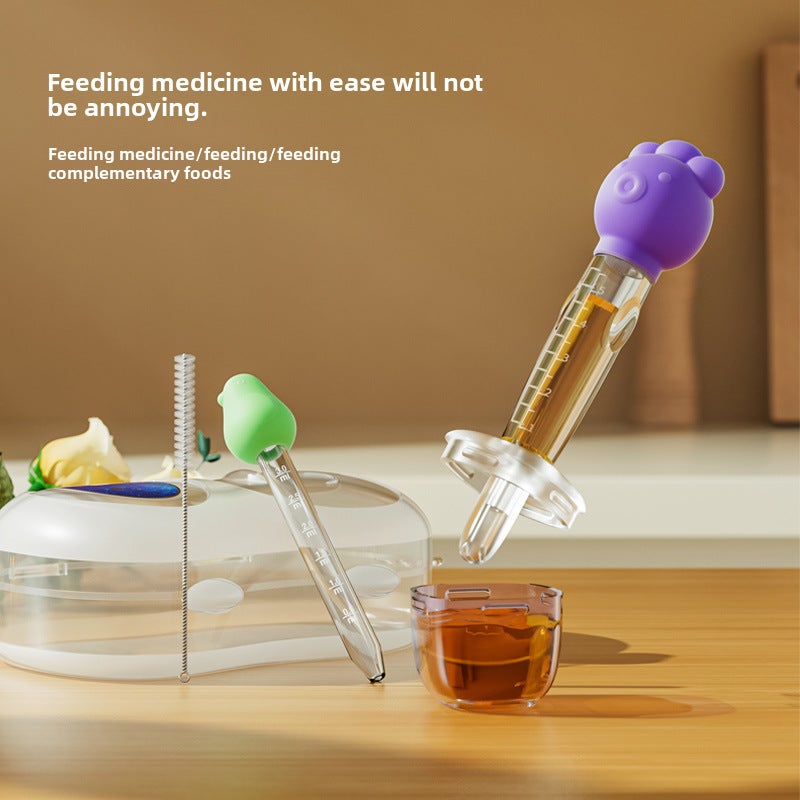 Medicine Feeding Artifact Pacifier Medicine Feeding Baby Anti-choking Drink Water Baby Children Take Medicine Children's Straw Neonatal Dropper(Pill feeder-Green [delivery and storage box]]) - Image 2