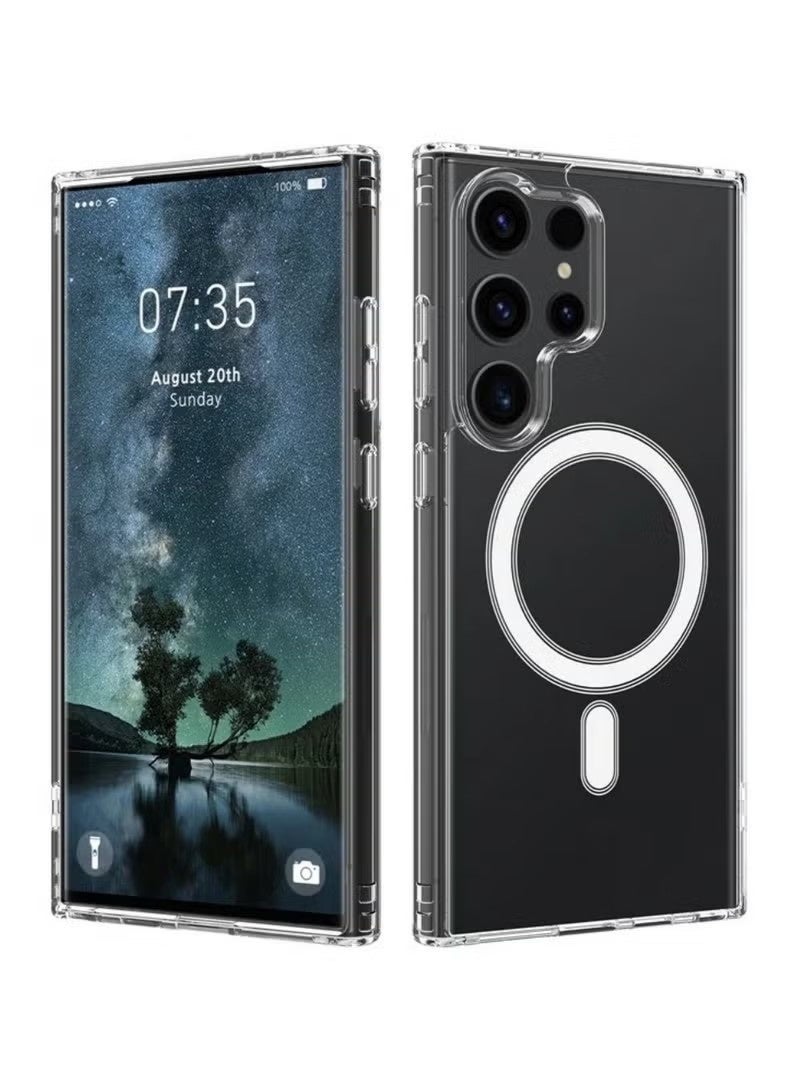 For Samsung Galaxy S25 Ultra Magnetic Case Scratch-proof Acrylic+TPU Cover Compatible with MagSafe - Image 1