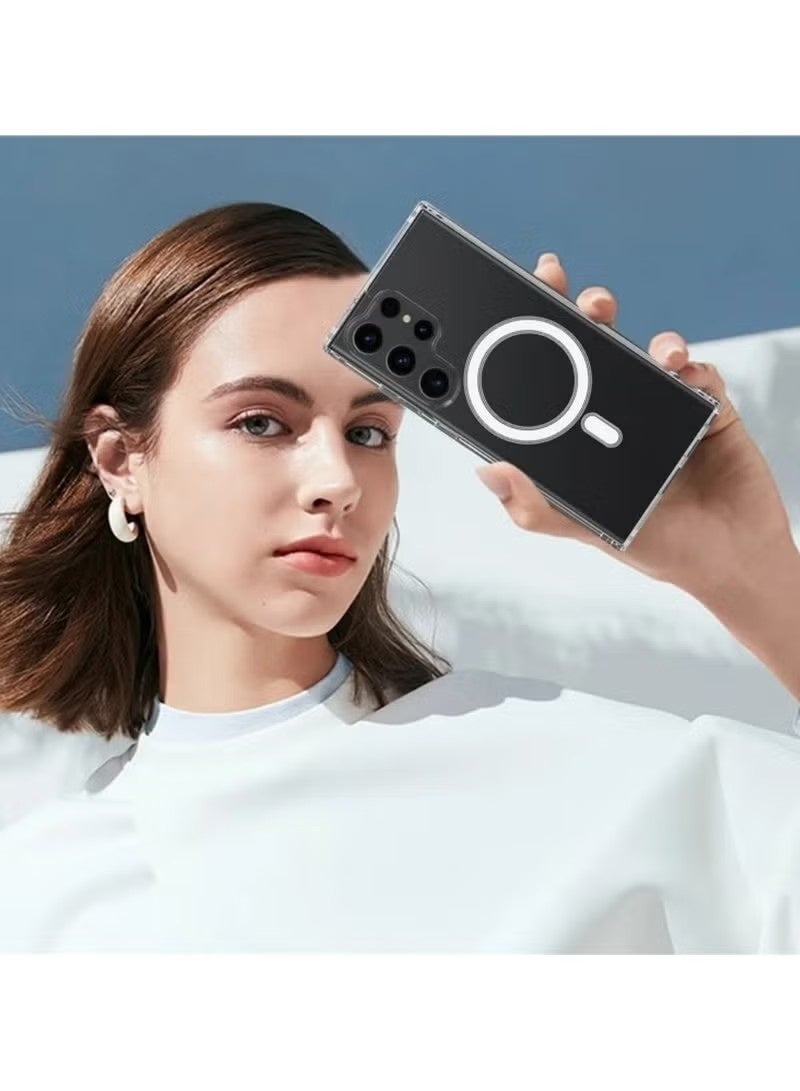 For Samsung Galaxy S25 Ultra Magnetic Case Scratch-proof Acrylic+TPU Cover Compatible with MagSafe - Image 3