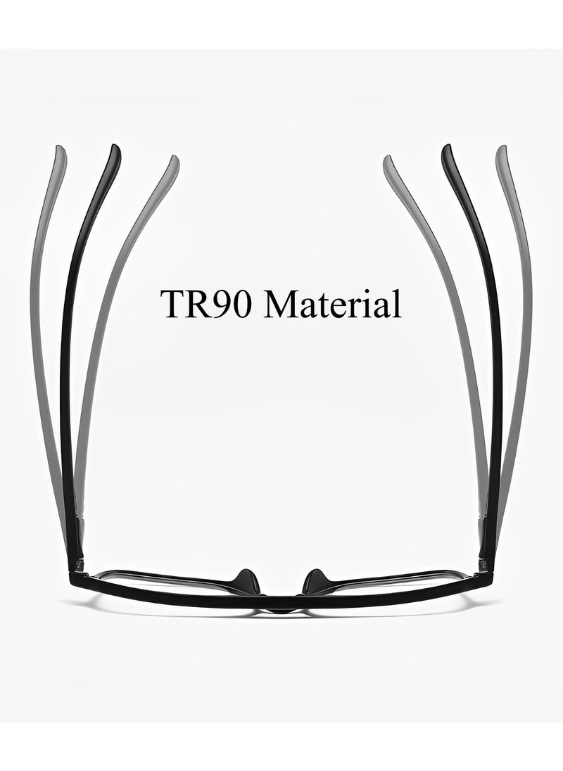 REOCLE 5pcs Magnetic Polarized Clip-on Sunglasses Plastic Frame for Night Driving Square Eyeglasses Fit for Men & Women  - Image 2