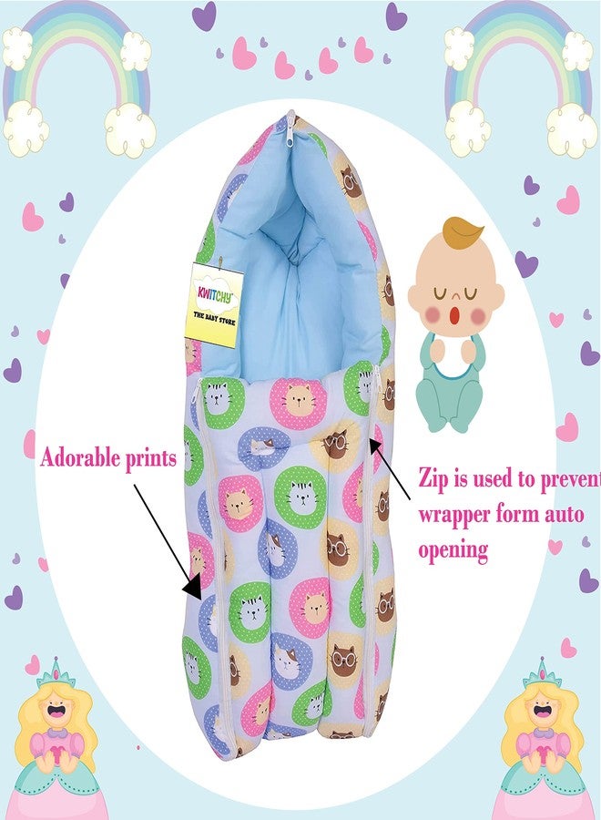 Kwitchy Baby Bedding Set for New Born Essential Combo (0-6 Months) (4PCS Set) (Blue) - Image 3