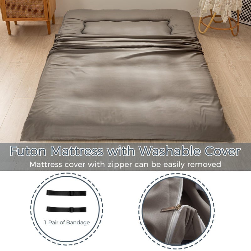 MAXYOYO 6" Extra Thick Japanese Tatami Pad, Foldable Mattress for Adults & Guests, Dark Grey, Twin - Image 5