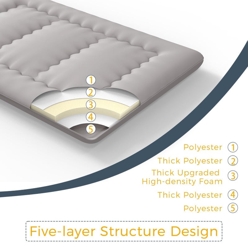 MAXYOYO 6" Extra Thick Japanese Tatami Pad, Foldable Mattress for Adults & Guests, Dark Grey, Twin - Image 2