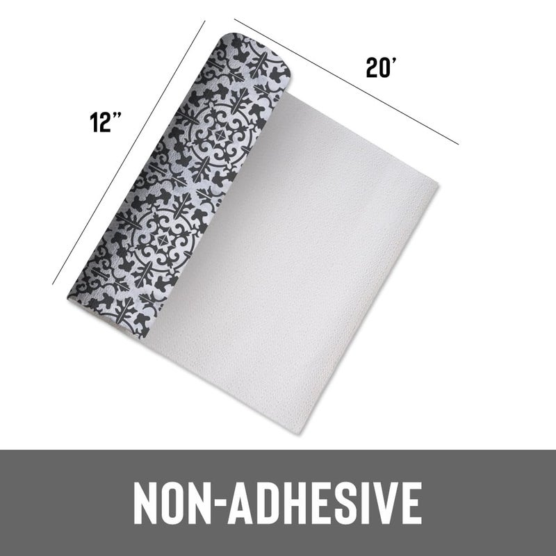 Con-Tact Brand Grip Prints Non-Adhesive Non-Slip Counter Top, Drawer/Shelf Liner, 12" x 20' (Carrara Tile Charcoal) - Image 3