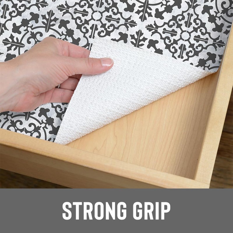Con-Tact Brand Grip Prints Non-Adhesive Non-Slip Counter Top, Drawer/Shelf Liner, 12" x 20' (Carrara Tile Charcoal) - Image 4