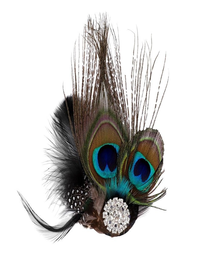 Song Qing Fascinator Hair Clips Peacock Feather Hair Clip Pin for Women Brides Bridesmaids Onesize - Image 1