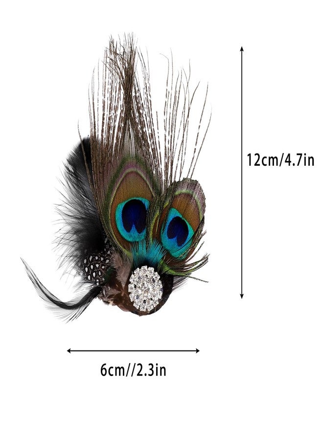 Song Qing Fascinator Hair Clips Peacock Feather Hair Clip Pin for Women Brides Bridesmaids Onesize - Image 2