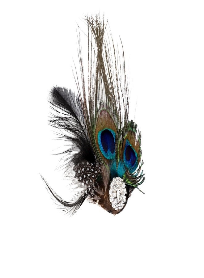 Song Qing Fascinator Hair Clips Peacock Feather Hair Clip Pin for Women Brides Bridesmaids Onesize - Image 5