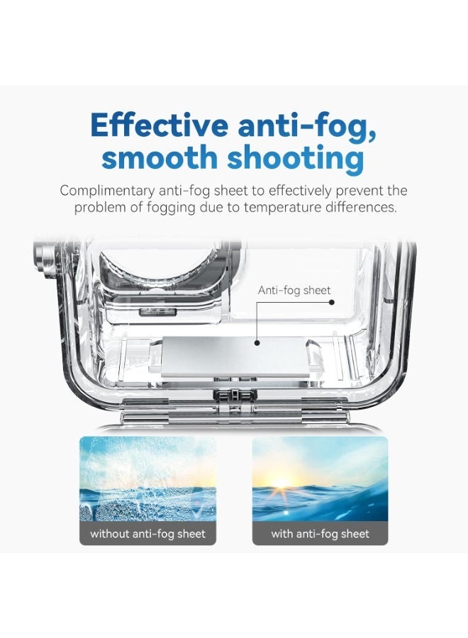 TELESIN Waterproof Case with Anti-Fog for DJI Osmo Action 6 Camera, Underwater Housing Shell Cage Supports 45M/147FT Deep Diving Scuba Snorkeling with Quick Release Bracket Screw Action 6 Accessories - Image 2