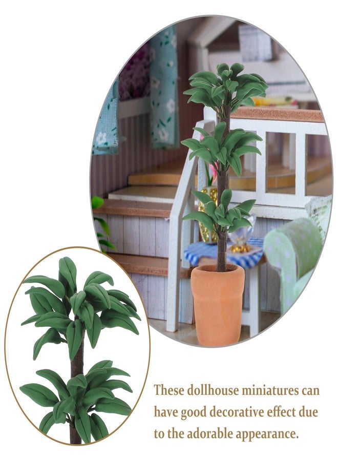 Alasum Dollhouse Rich Tree Miniature Dollhouse Mini Plant Pots Artificial Indoor Plants Faux Model Garden Potted s Bonsai Simulation - Image 4
