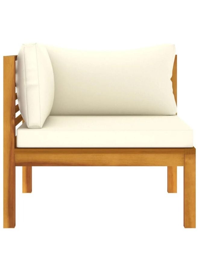 vidaxl vidaXL 2-Seater Garden Sofa with Cream Cushion Solid Acacia Wood  - Image 2